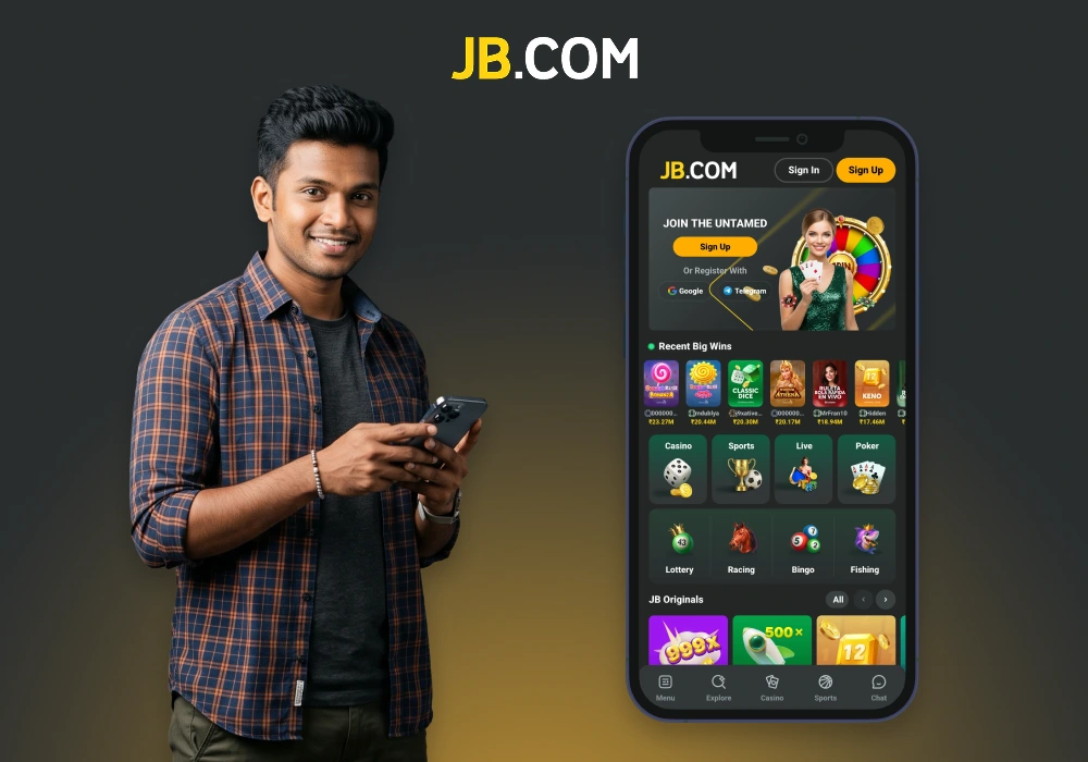 JB Casino mobile app for Android and iOS in India