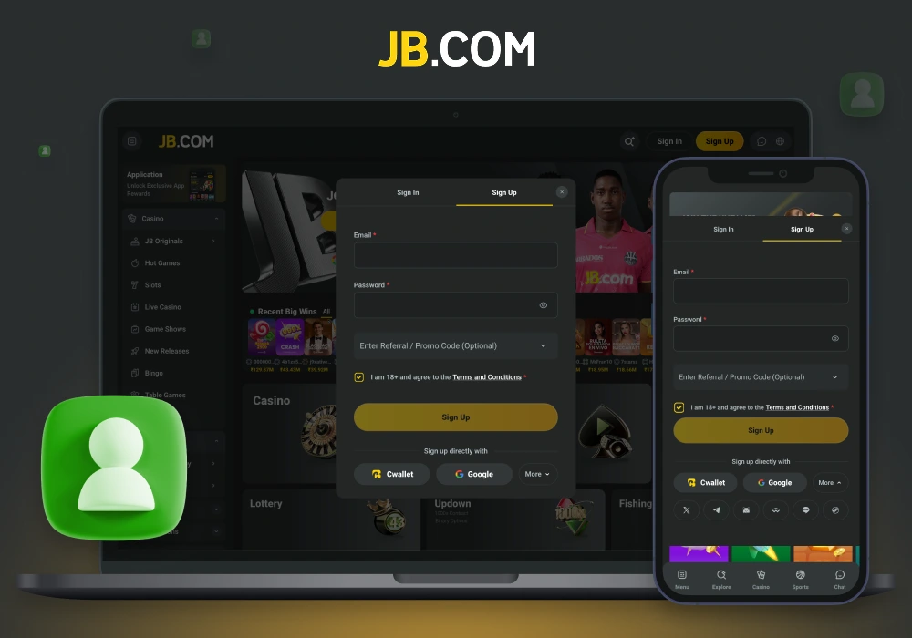 Step by Step Registration at JB Casino in India